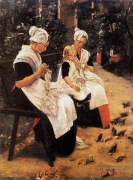  jardin - orphelins d’Amsterdam dans le jardin 1885 Max Liebermann impressionnisme allemand
